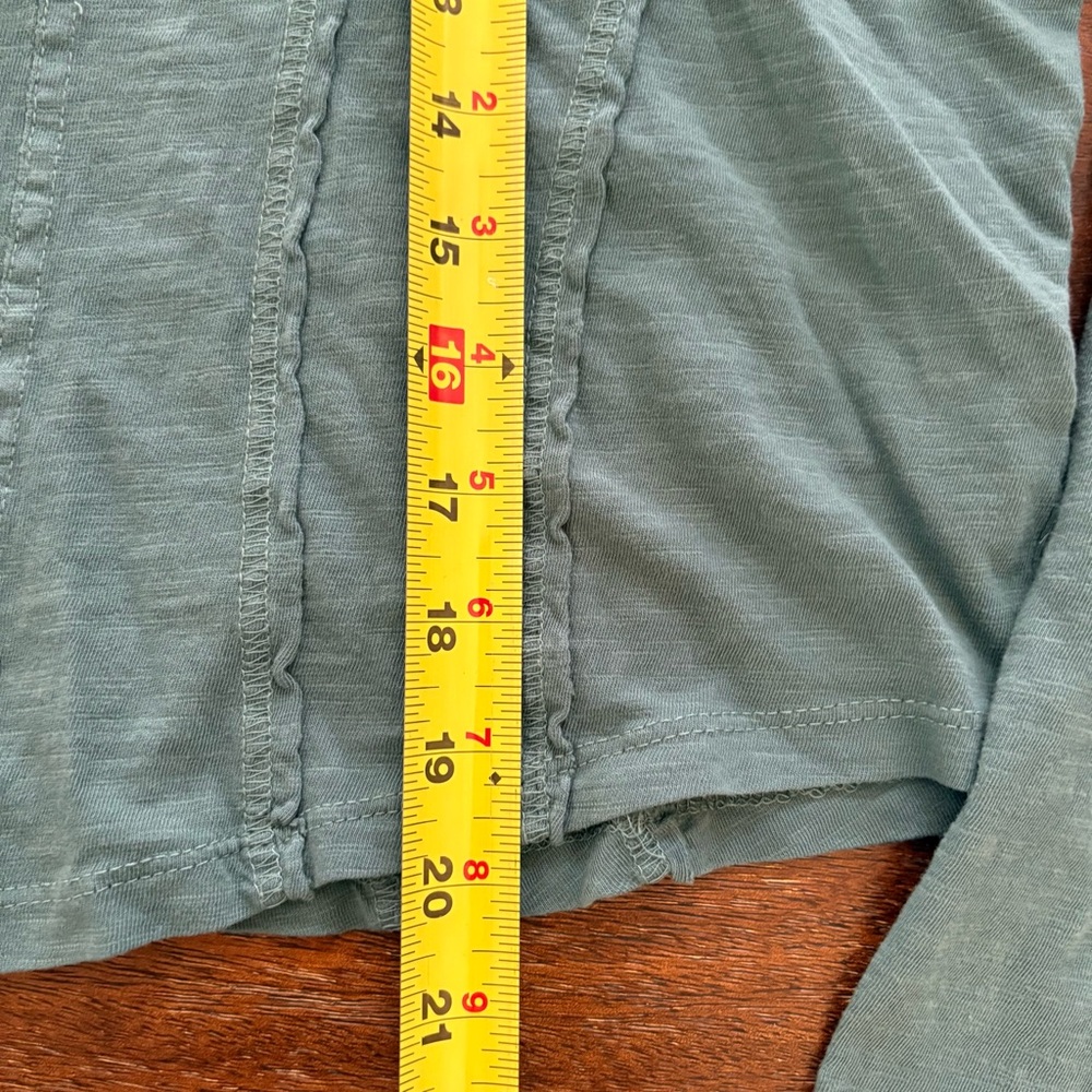 Pilcro by Anthropology Seamed LS Top Womens XL Dark Turquoise Cotton - Picture 11 of 11